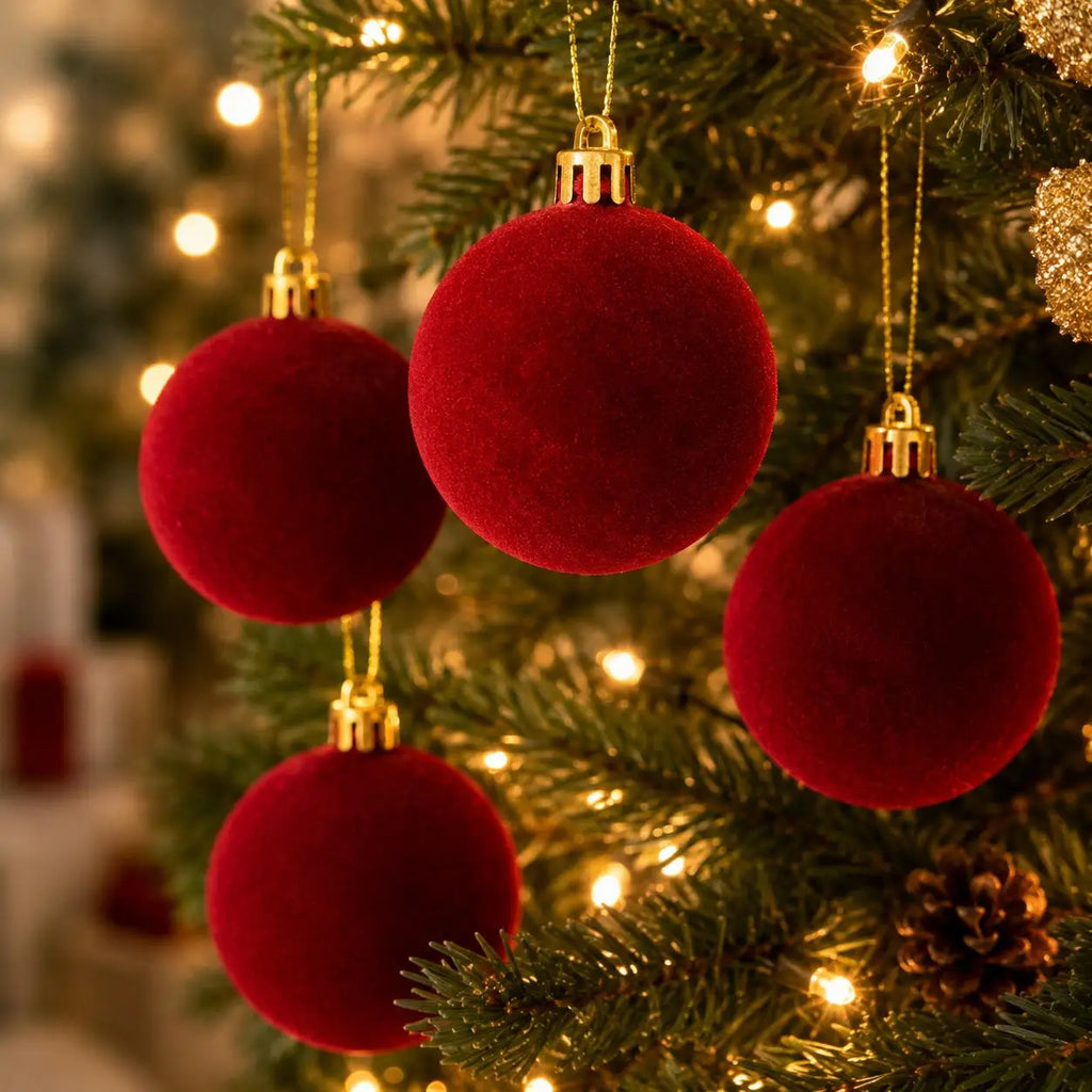 Burgundy Velvet Christmas Balls