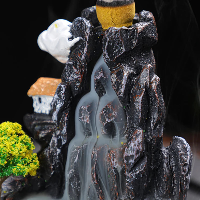 Backflow Incense Holder Waterfall Incense Burner Home Decor Aromatherapy Ornament Incense Cones with Backflow Incense Cones