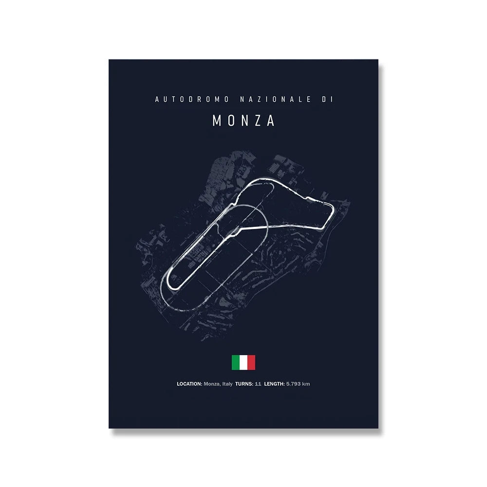 F1 Circuit Poster Inpu Island Jerez Catalonia Sepang International Circus Circuit Canvas Painting Wall Picture Artist Home Decor