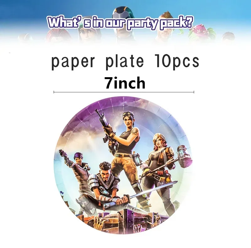 Fortnite Balloons Shooting Game Ballons Boy Girl Happy Birthday Banner Party Decoration Alpaca Llama Tableware Cake Topper Toy