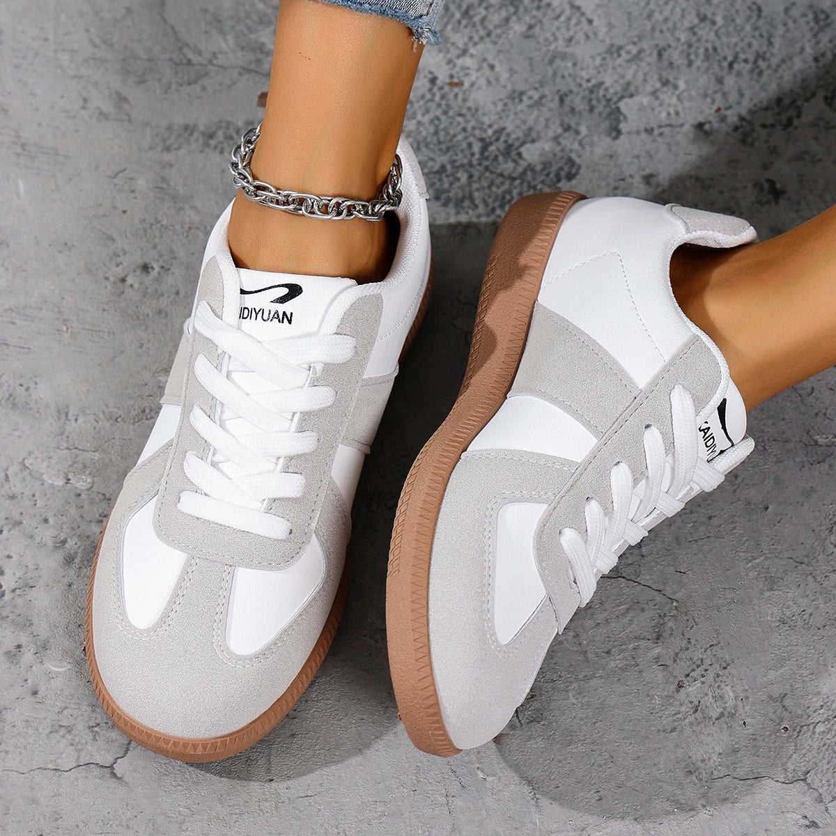 Fashion Leather Women's Casual Sneakers Breathable Woman Vulcanize Sport