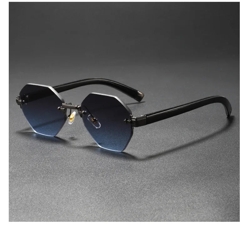 2025New Man Woman Rimless sunnies Gradient UV400 Fashion Trend Fashion Show Sun Glasses