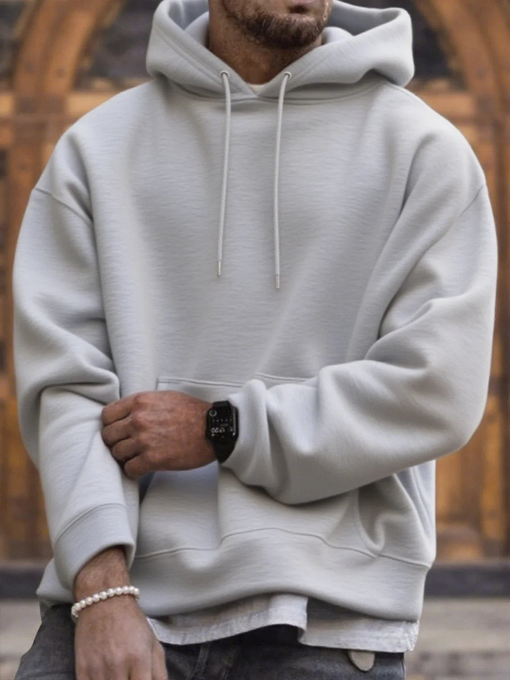 Men Money Skeleton Hand Graphic Hoodie Dollar Bill Print Oversized