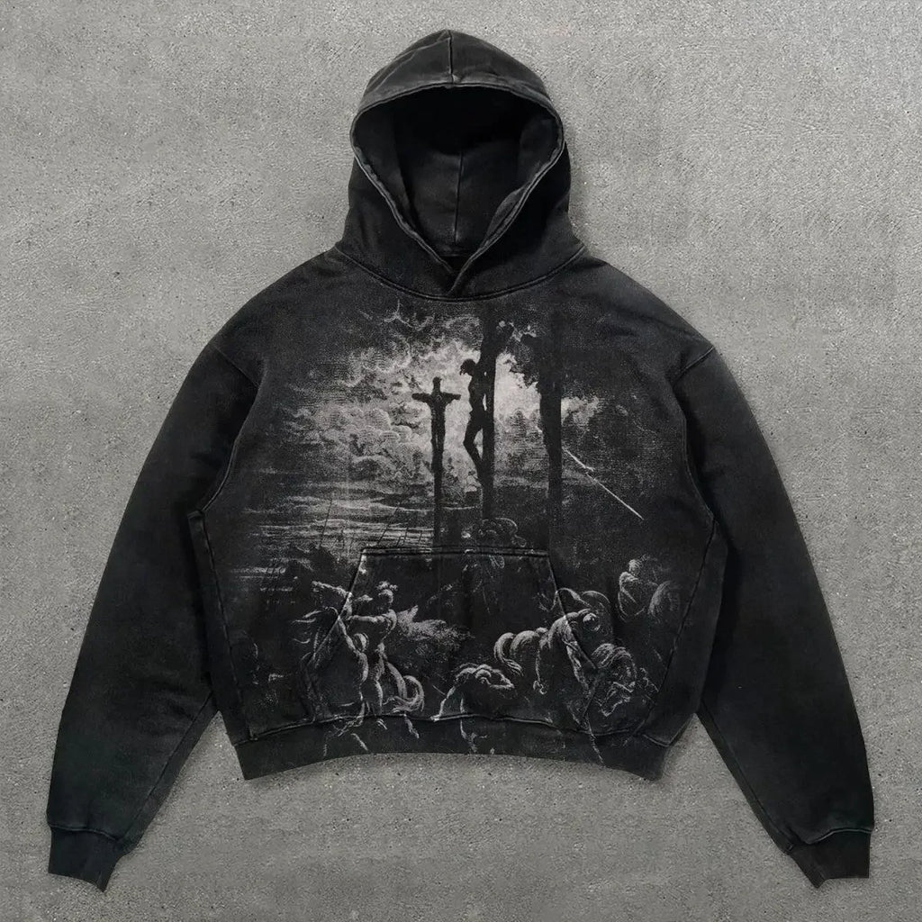 Plus Size Graphic Regular Male Hoodie Overfit Y2k Clothes High Quality Korean Style Pastel Color Cotton Men's Hooded Sweatshirt