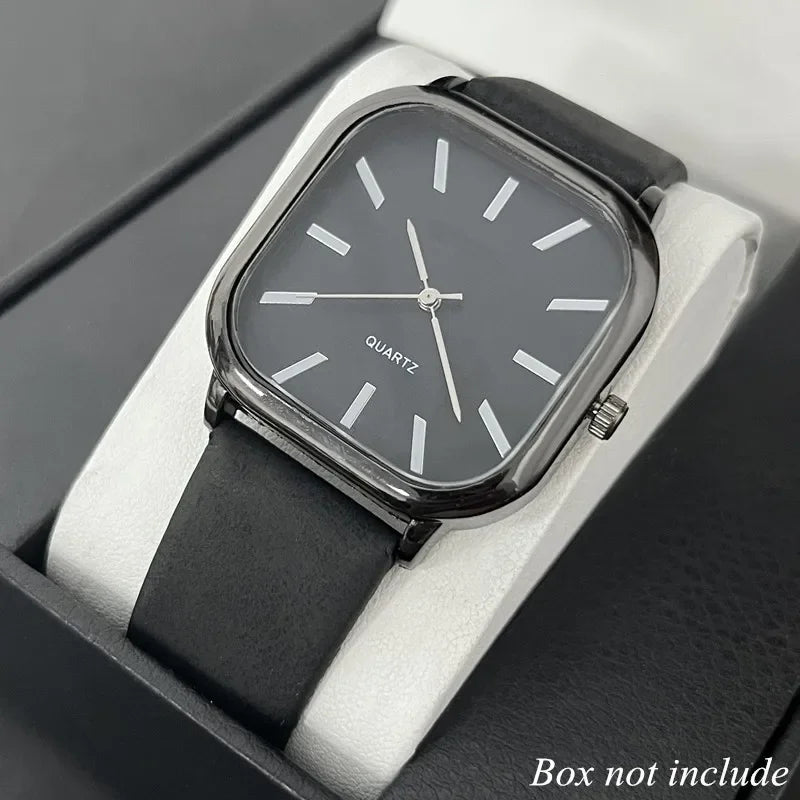 Simple Leather Watch Men Women Quartz Wristwatch Fashion Elegant