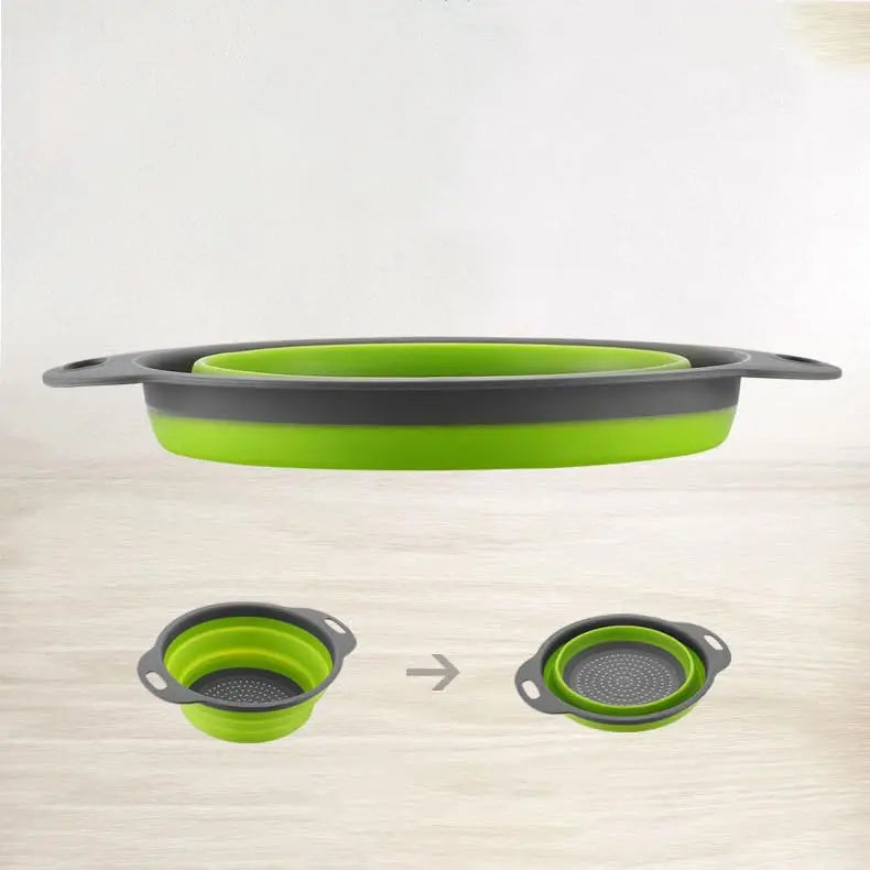 Green Silicone Collapsible Strainer
