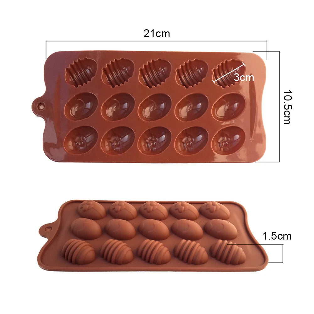 Silicone world DIY Easter Chocolate Egg Silicone Mold Nonstick Cake Decorating Baking Candy Mold Silicone 3D Mold Kitchen Gadget