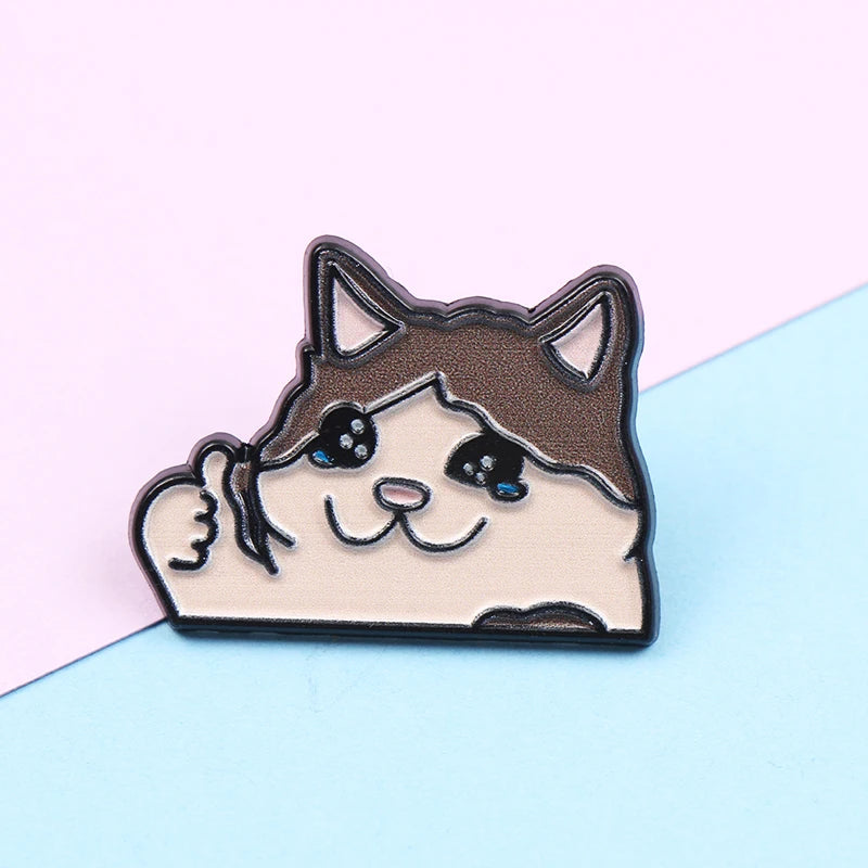 Cute Animal Series Enamel Brooch Alloy Pin Cartoon Kawaii Capybara Cat Dog Duck Pet Backpack Lapel Badge Jewelry Gift for Kids