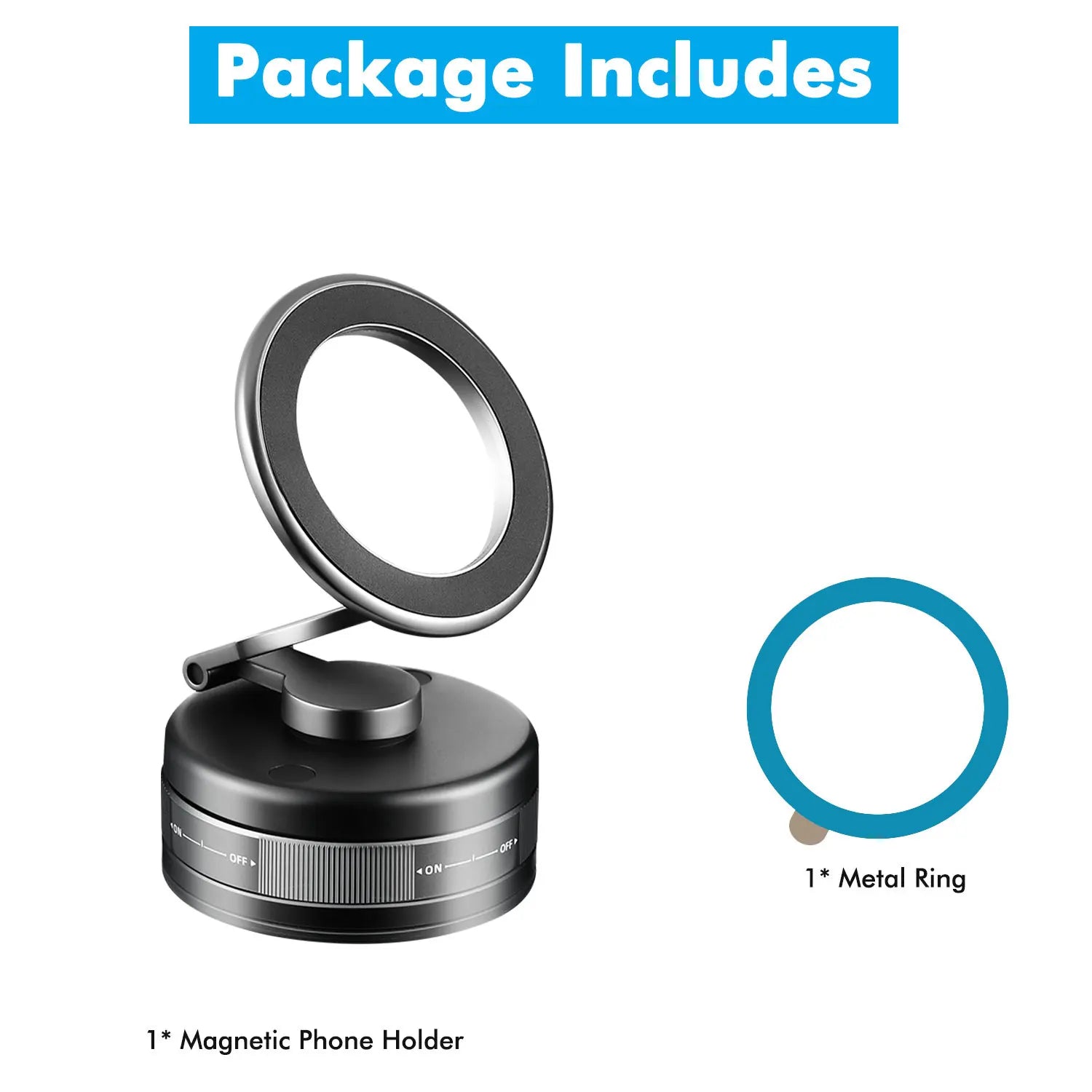 Zinc Alloy Vacuum Phone Holder 360 Suction Car Mount Dashboard Holder Universal Phone Holder for Car Gym Kitchen Car Accessories