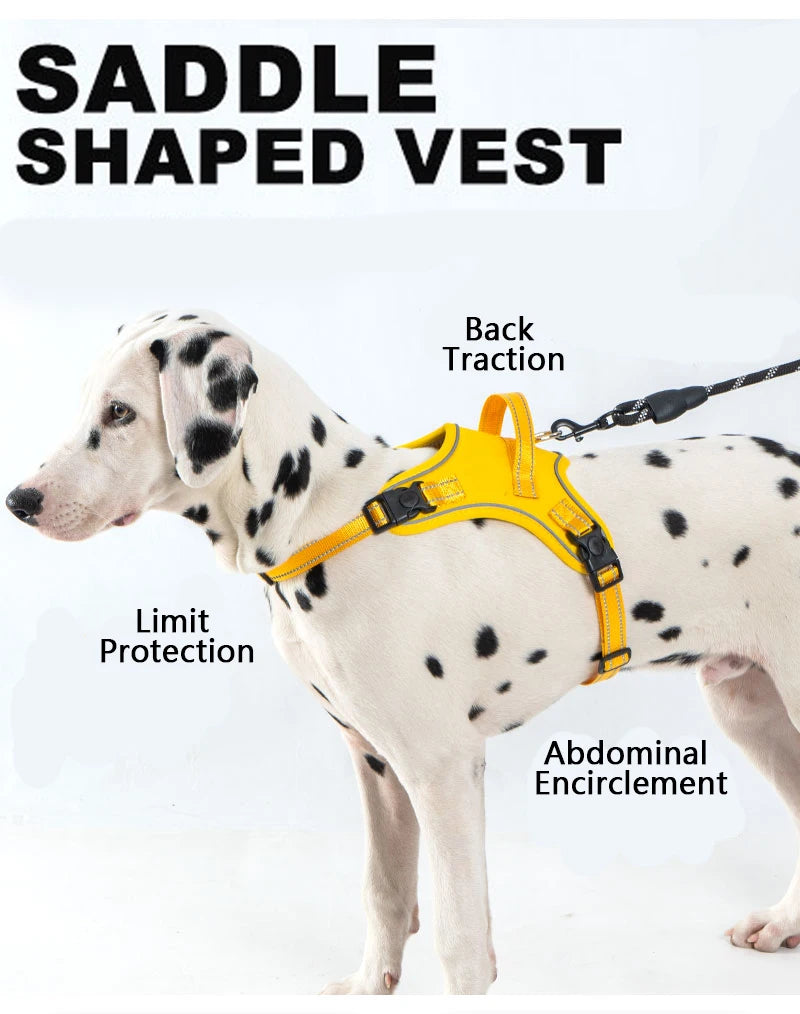 Dog Harness Pet Saddle Quick Wear Structure Protection Ultra Light Chest Strap Safety Anti Break Explosion Proof Dog Vest