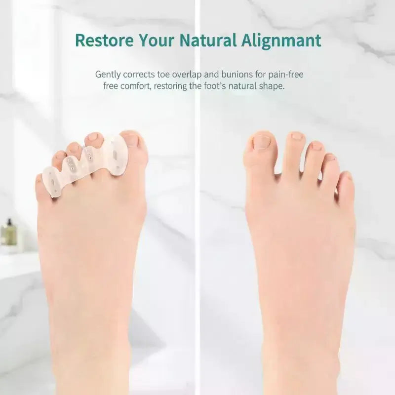 Toe Separators with Ventilation Holes - Foot Alignment Corrector for Bunion Pain, Plantar Fasciitis Relief & Toe Straightening