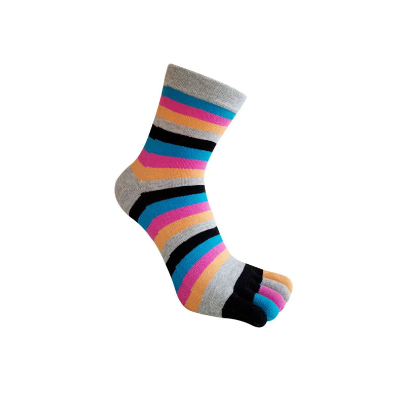 Cute Short Toe Socks Women Girl Cotton Striped Cat Love Fashion Sweat-Absorbing Anti-Bacterial Breathable Warm Five Finger Socks
