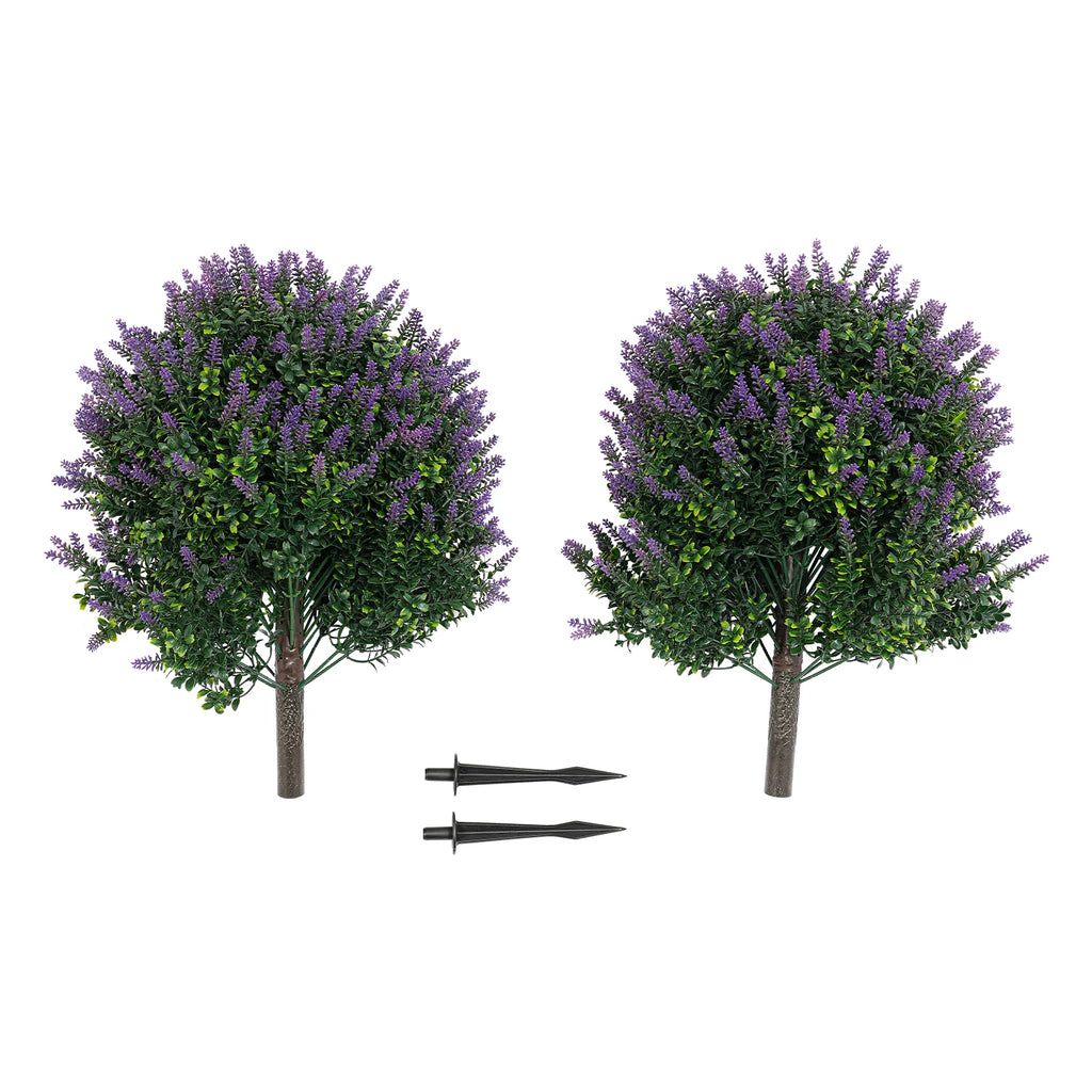 Artificial Lavender Plants With Stakes, 2 Pack