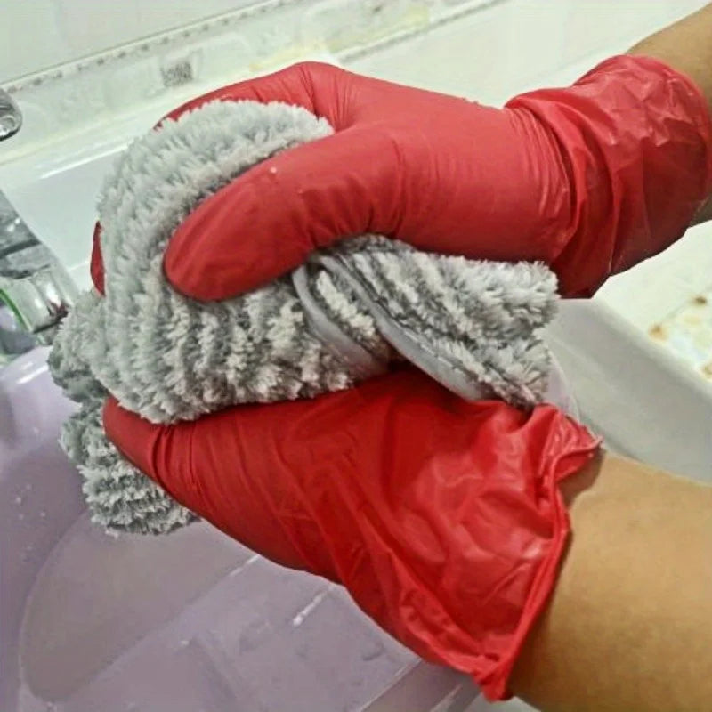 100/50/20PCS Disposable Red Nitrile Gloves Latex Free Waterproof Durable Suitable for Kitchen Food Processing Beauty SalonFamily
