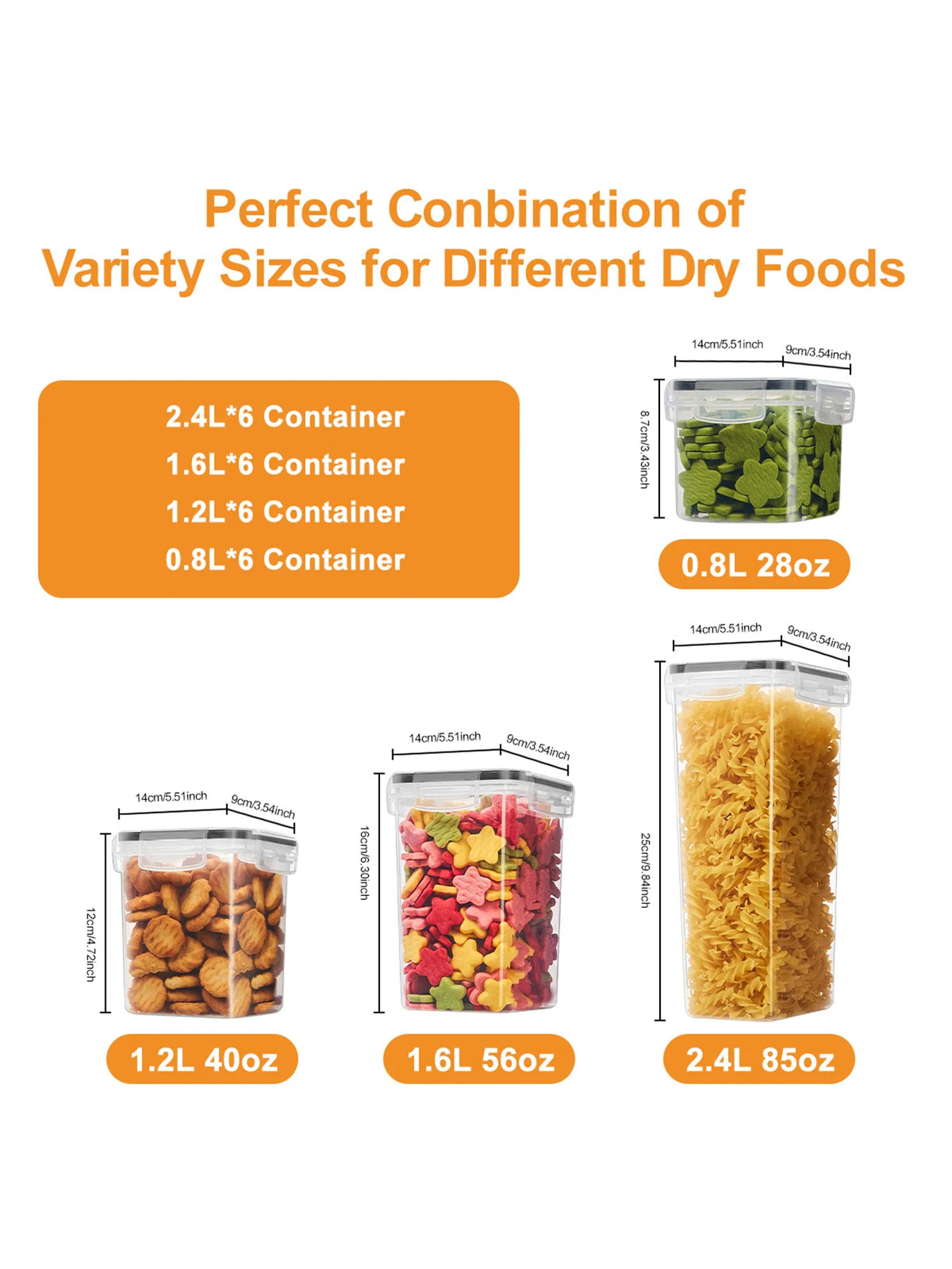 Airtight Food Storage Containers with Labels for Flour Grains