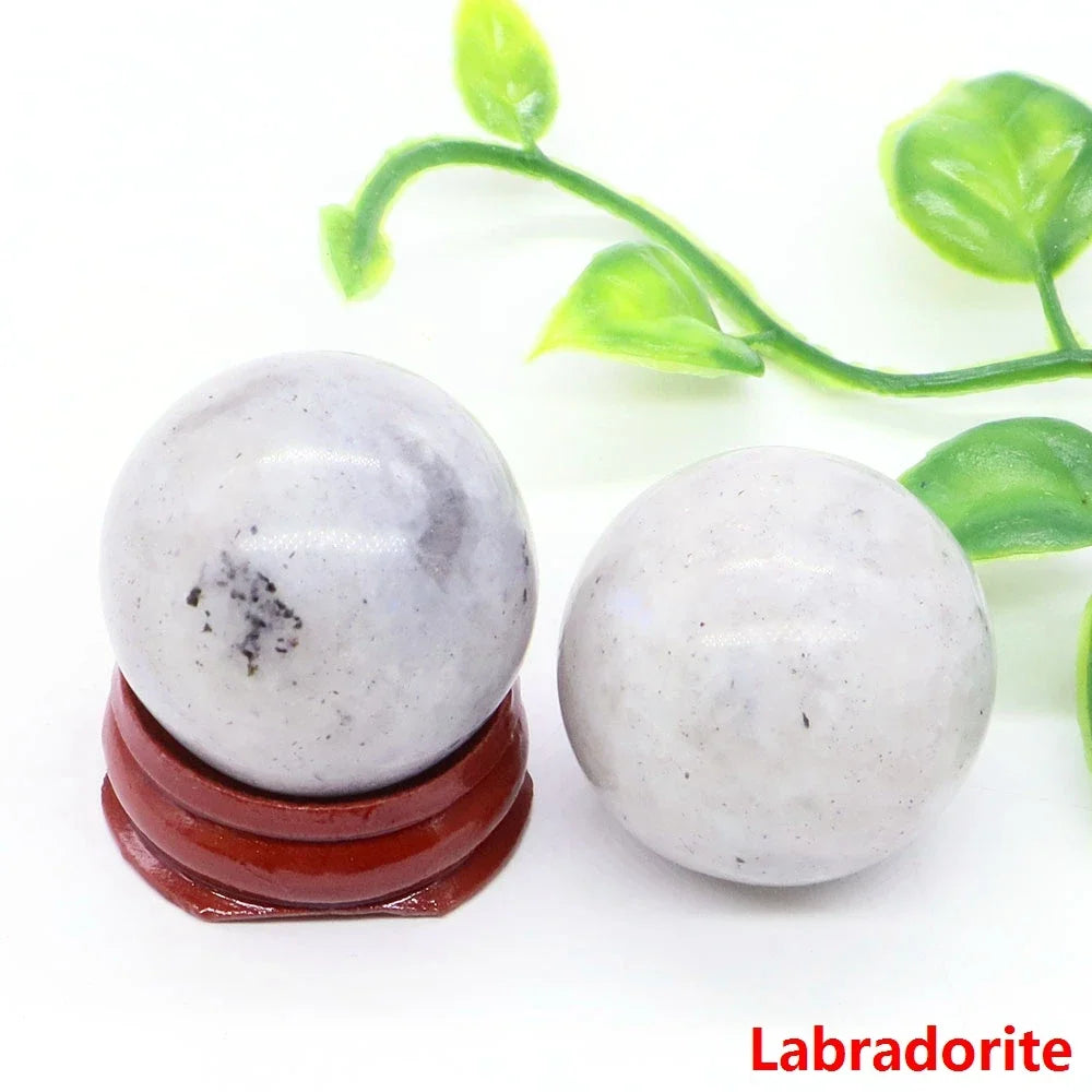 30MM Crystal Ball Natural Reiki Healing Quartz Stone Globe Energy Gemstone Fengshui Sphere Wicca Chakra Massage Home Decor Gifts