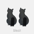 JJYY 2PCS Waterproof Strong Adhesive Hooks for Bathroom Plastic Cat Wall Sticker Wall Door Hanger For Kitchen Towel Hook