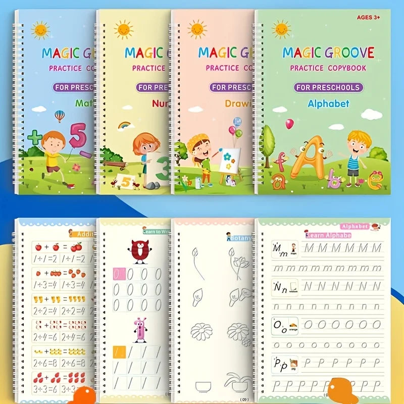 Handwriting Workbooks Practice Copybook Magic Reusable Calligraphy Handwriting Tracing