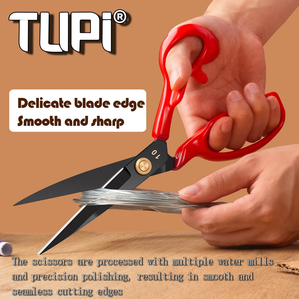 TUPI - Professional Tailor Shears - Heavy Duty Sharp Fabric Scissors for Sewing & Cloth Cutting | with Ergonomic Handles