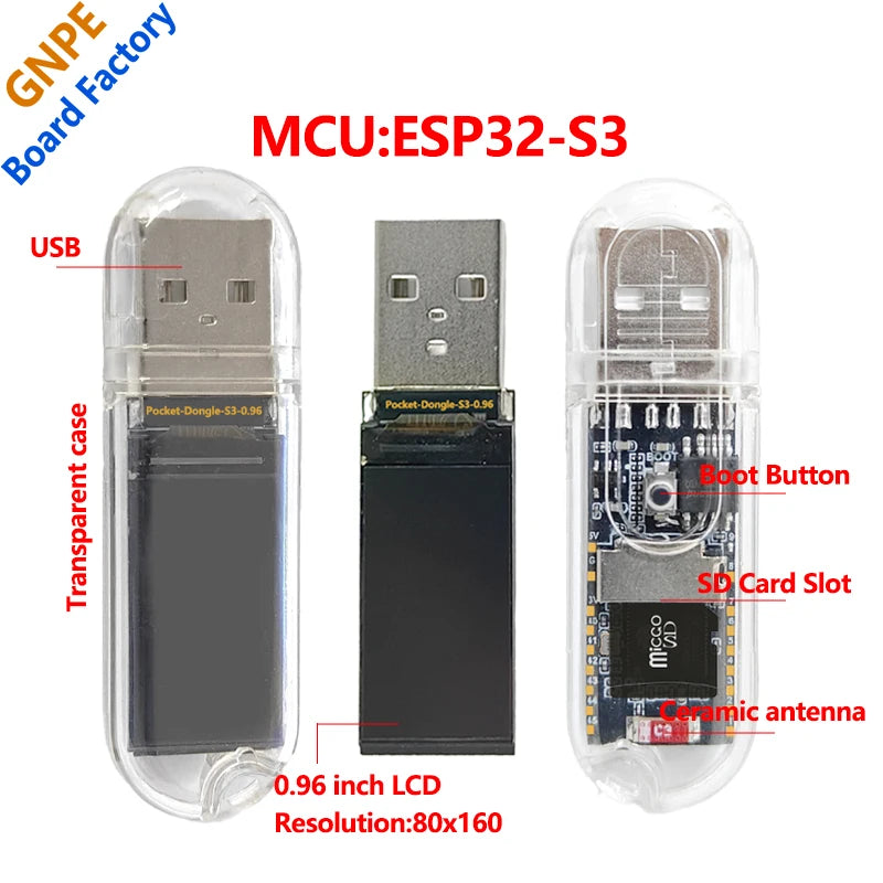 ESP32-S3 USB Dongle Development Board Pocket-Dongle-S3 N16R8 0.96 inch