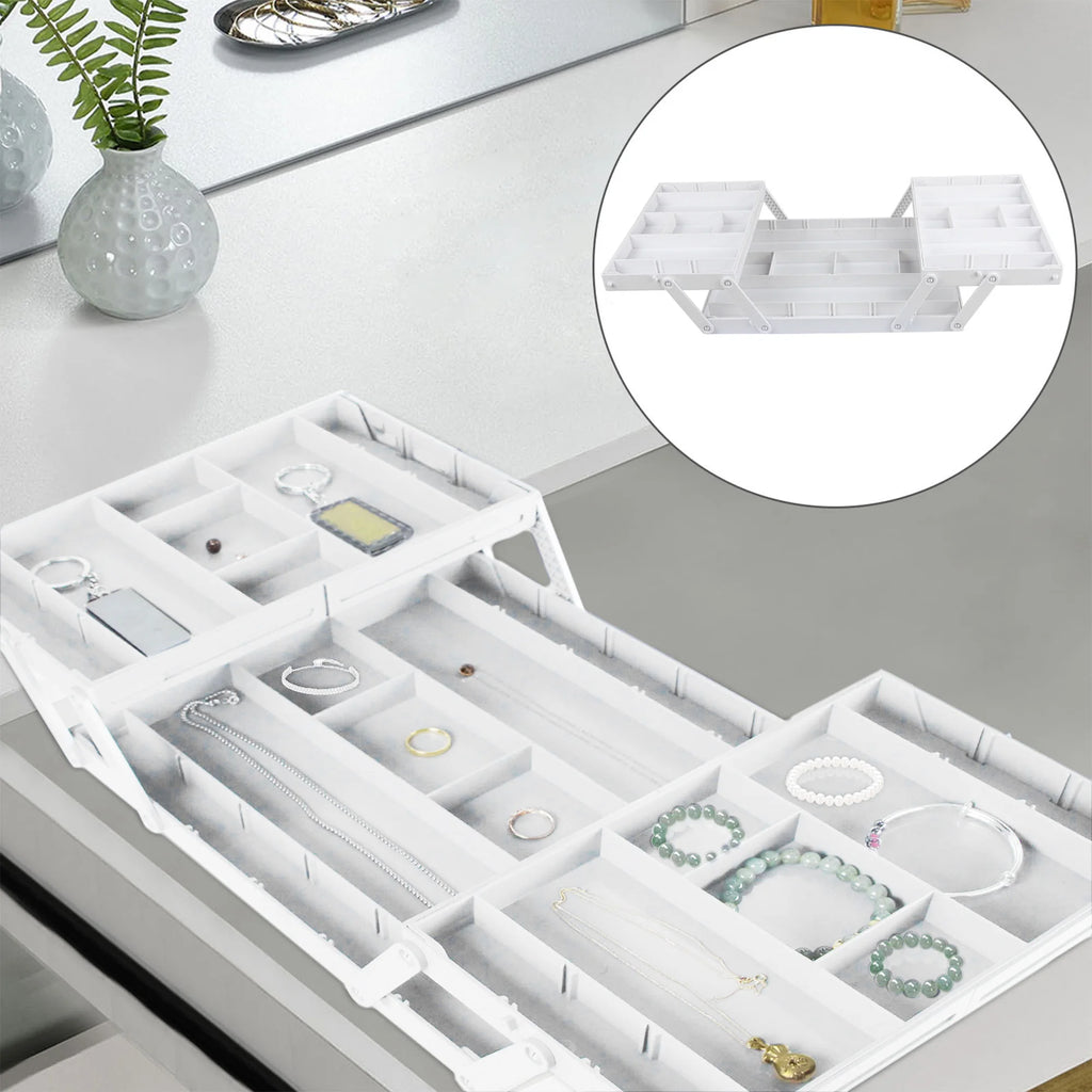 2/3 Tier Drawer Organizer Multi Level Collapsible Expandable Desk Organizer Trays for Office Supplies, Kitchen Gadgets Utensils