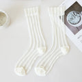 Fashion Striped Summer Socks Women Ultra-thin Transparent Crystal Silk Socks Korean Style Harajuku Streetwear Nylon Long Socks