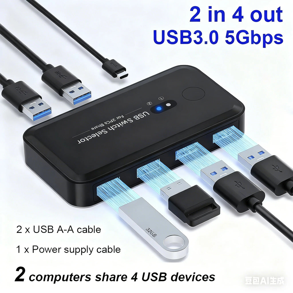 USB 2.0 3.0 Switch KVM Switcher Selector KM Hub