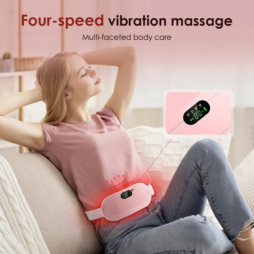 Electric Waist Massage Period Cramp Massager Vibrating Heating Belt