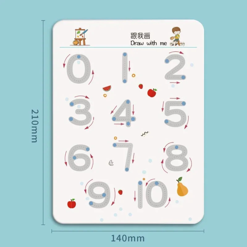 Reusable Magical Tracing Workbook Montessori Educational Writing for Children