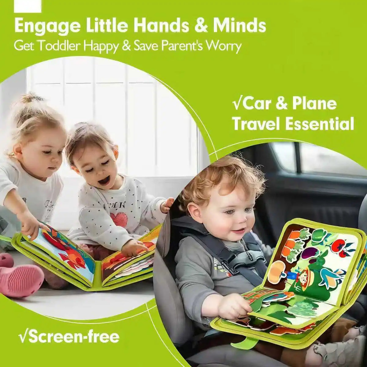 Baby Early Education Schoolbag Safe Felt Interactive Busy Board