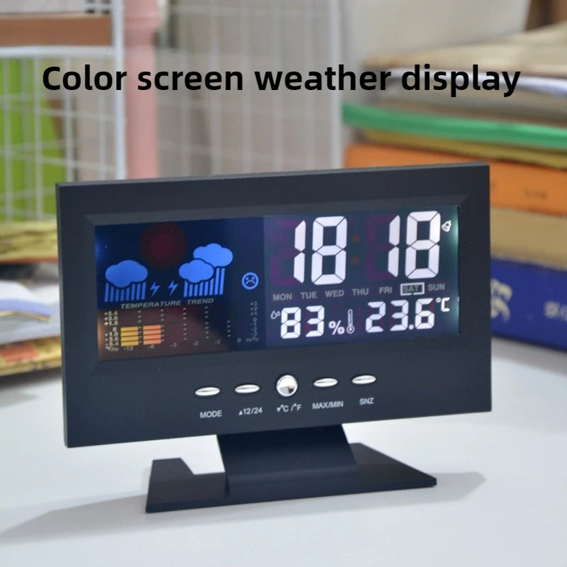 Color Screen Electronic Clock With Weather Forecast