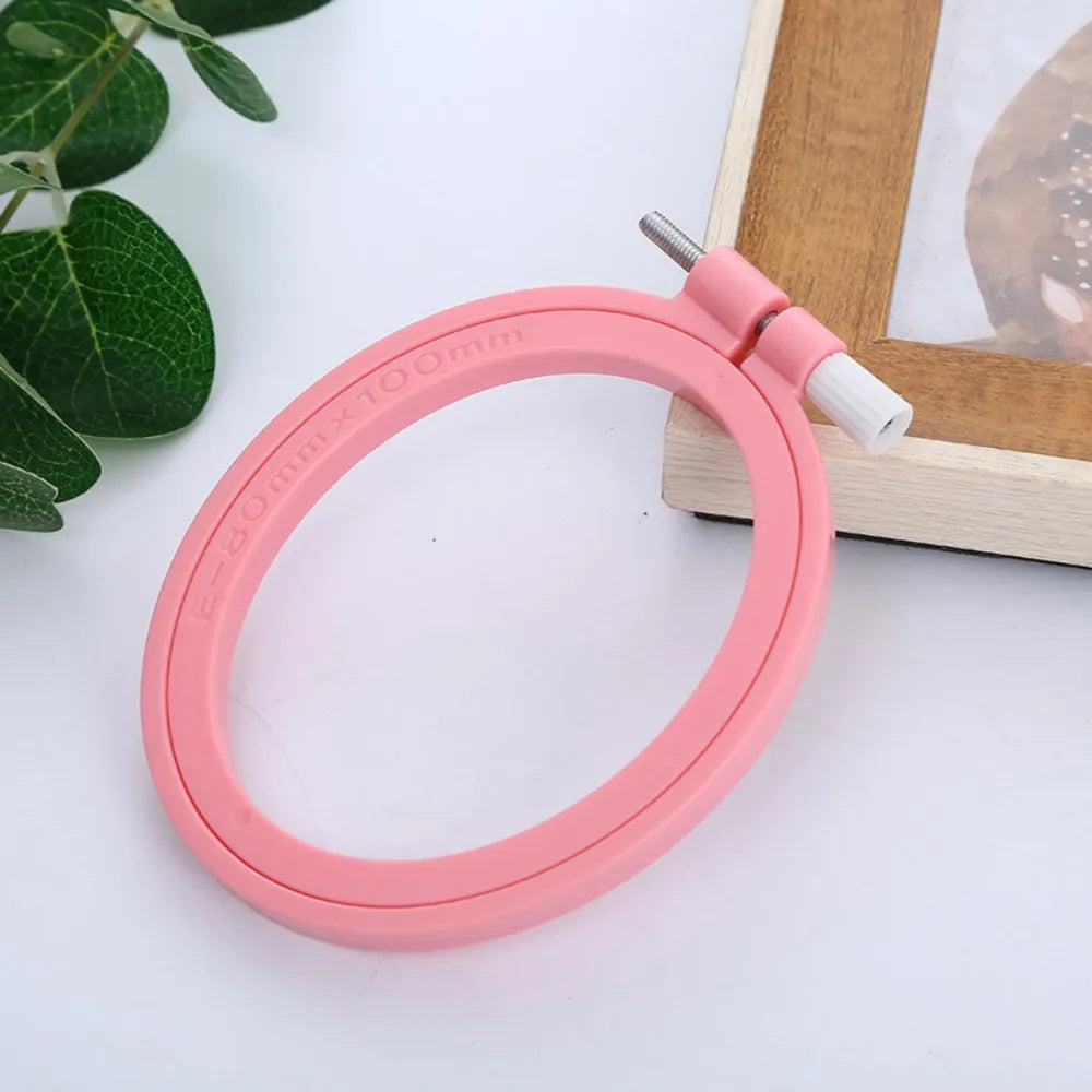 Oval/Square Plastic Embroidery Hoops Frame Color Embroidery Hoop Rings For Household DIY Cross Stitch Sewing Needlecraft Tools