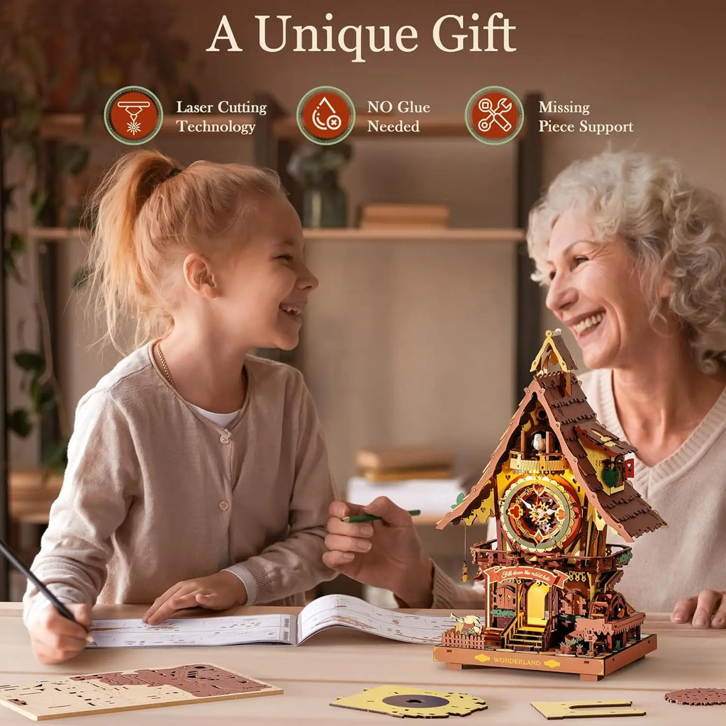 ROKR 3D Wooden Cuckoo Clock Puzzle Kit