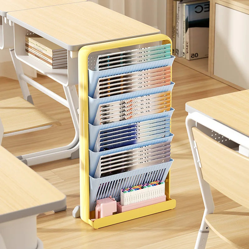 UFORU Dopamine Study Desk Organizer – Large Capacity Side-Mounted Bookshelf for Textbooks & Magazines