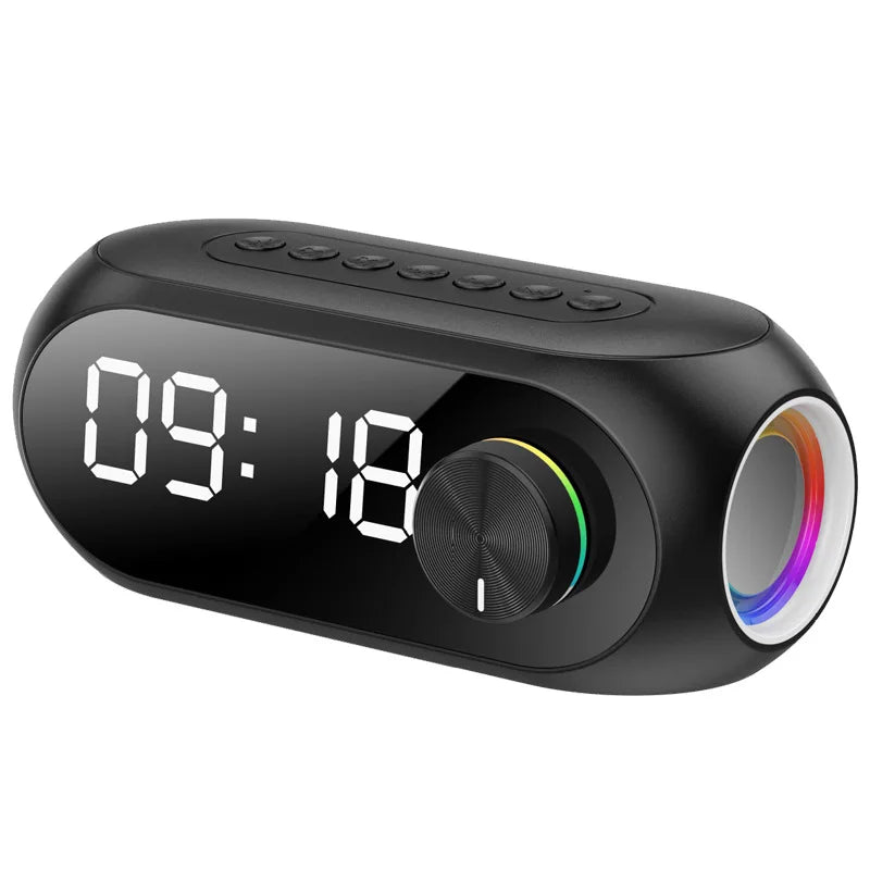 RGB Wireless Bluetooth Speaker Subwoofer Alarm Clock FM Radio Clock USB Charging Electronic Clock Home Desktop Mirror Decoration