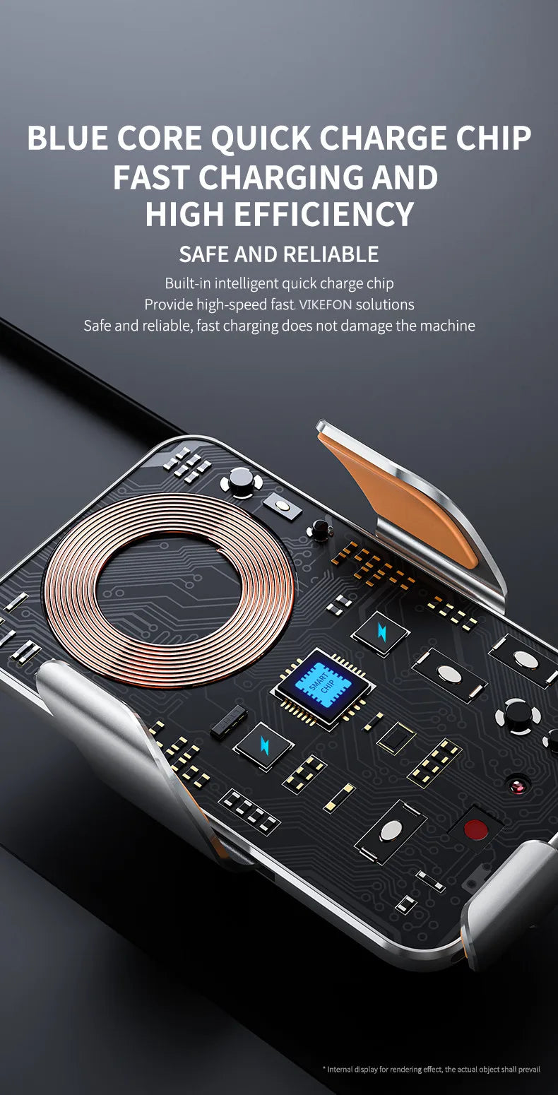 Car Wireless Charger Magnetic Auto Car Mount Phone Holder For iPhone 17 16 15 14 13 12 Samsung Infrared Induction Fast Charging
