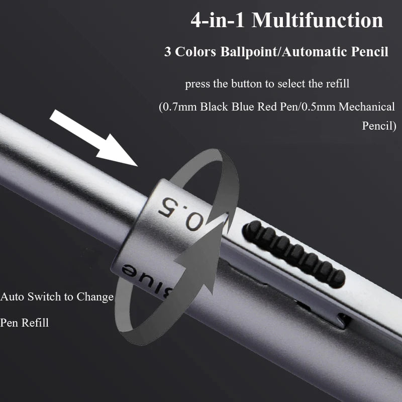 Multifunctional 4-color-in-one gravity-sensing pen metal ballpoint pen/Mechanical Pencil