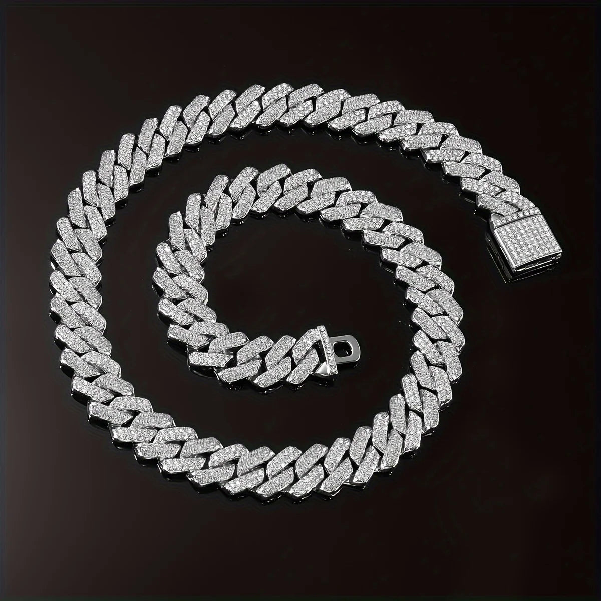 Iced Out Miami-Style Cuban Link Decorative Necklace