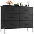 Nightstand With 6 Fabric Drawers