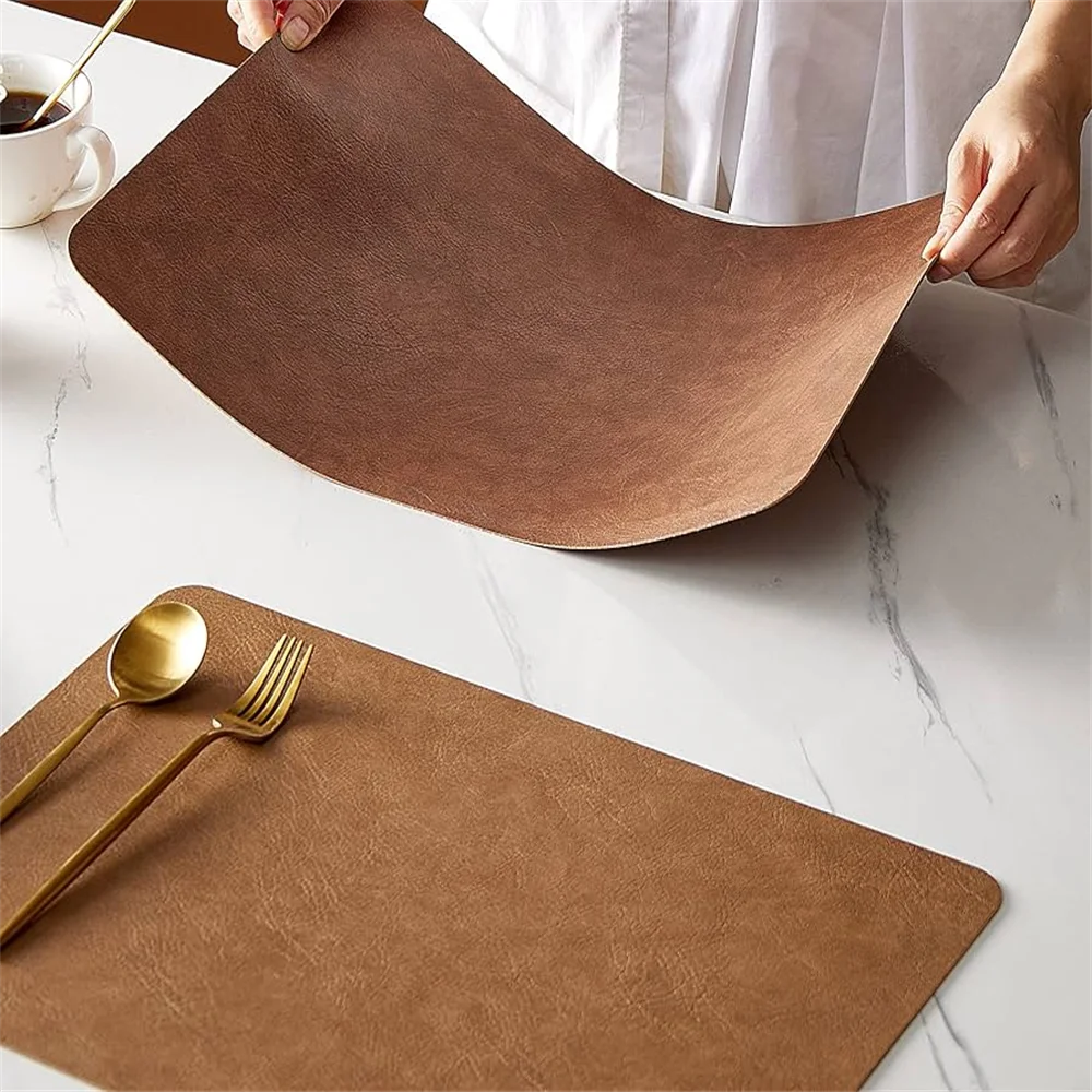 Faux Leather Placemats Set of 1/4/6pcs