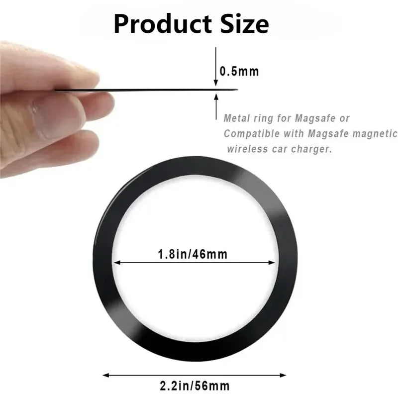 1-10PCSUniversal Strong Magnetic Ring Plate for MagSafe Wireless Charger 3M Adhesive Iron Sheet Sticker Car Phone Holder Mount
