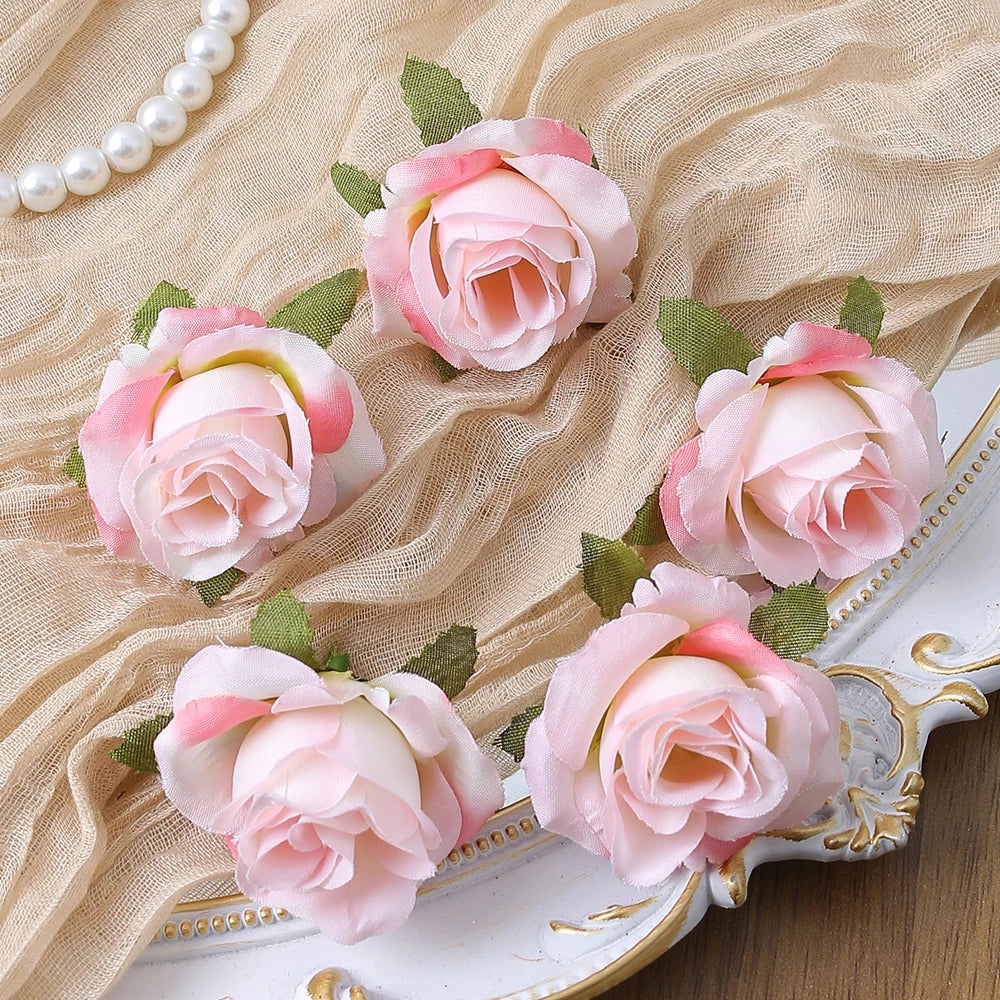 10/20PCS Artificial Flowers DIY Candy Box Cake Home Decor Christmas Decorative Wreaths Wedding Party Garden Roses Arch Silk Fake