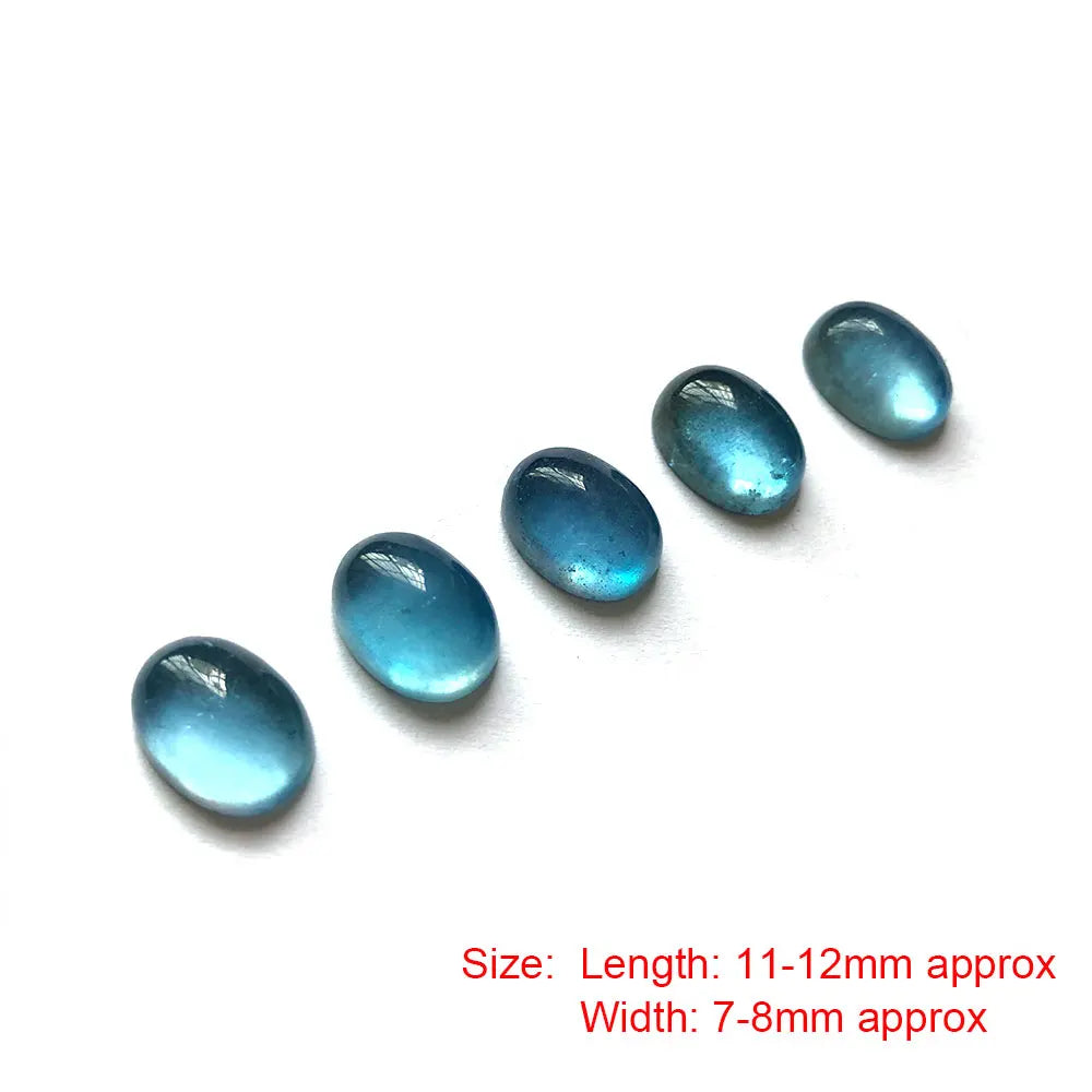 Aquamarine Oval Cabochon Natural Stone Crystals Quartz Gemstones Crystal Healing Reiki Decorative Stone Home Decoration DIY