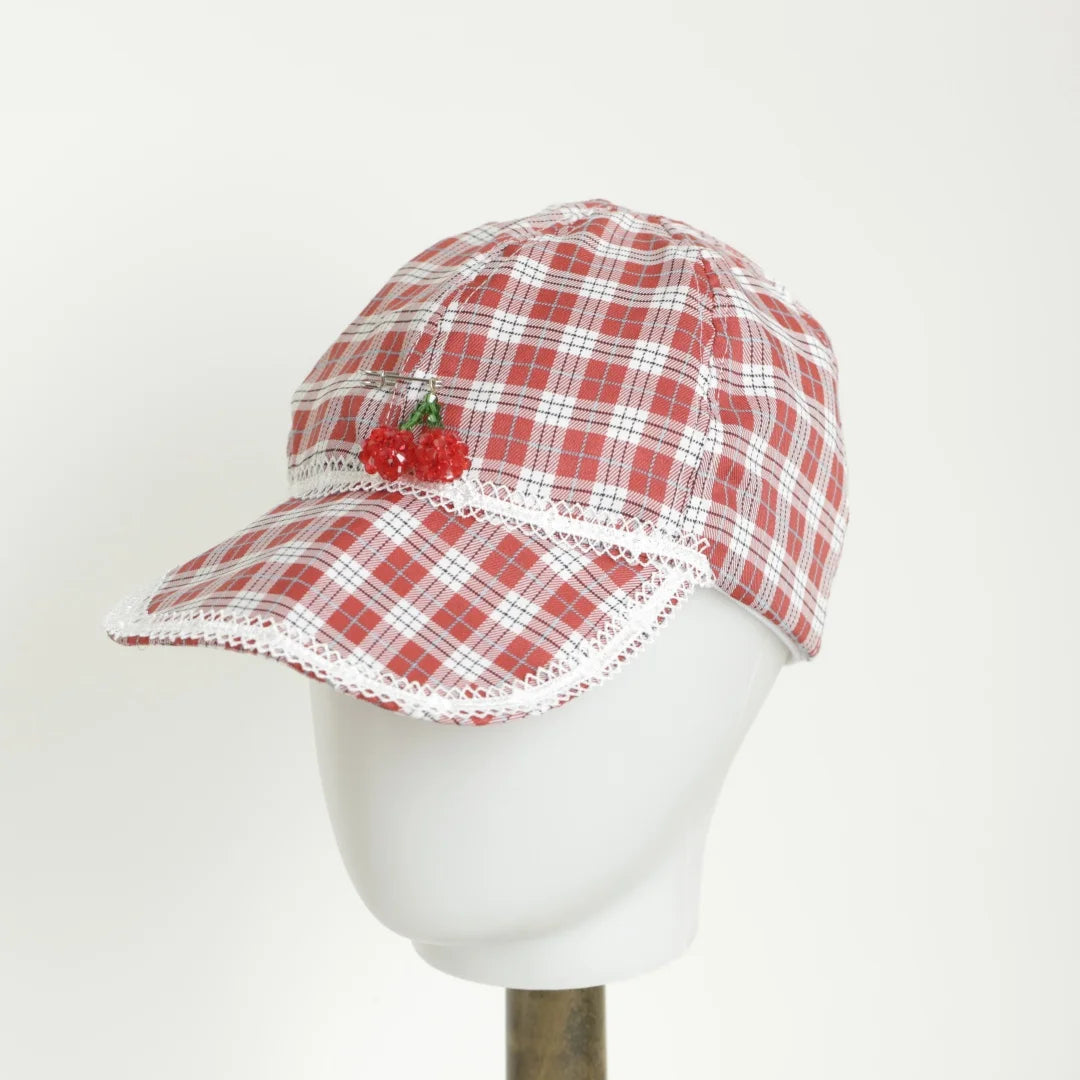 Pink Floral Women Baseball Hat Soft Cotton Embroidery Strawberry