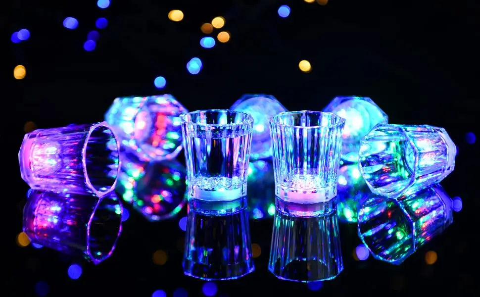 6/12/24Pcs LED Glowing Glasses Cup Light Up Shot Cup LED Flash Drinking Glasses Light Up Shot Glasses For Party Glow In The Dark