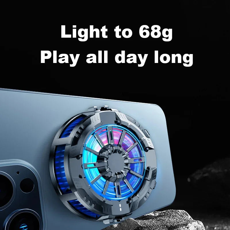 Coooler Fan Magnetic Wireless Charger Phone Back Clip Radiator RGB Light For Magsafe iPhone 16 15 14 13 12 Pro Max Fast Charging