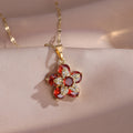 Light Luxury Spin Zircon Flower Pendant Necklace for Women Gold Color Quality High Sense Chain Necklaces Party Jewelry Gifts