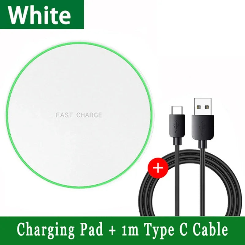 Wireless Charger Pad For iPhone 17 16 15 14 13 12 11 X Pro Max XR 8 Samsung Xiaomi Huawei LG Phone Fast Charging Docking Station