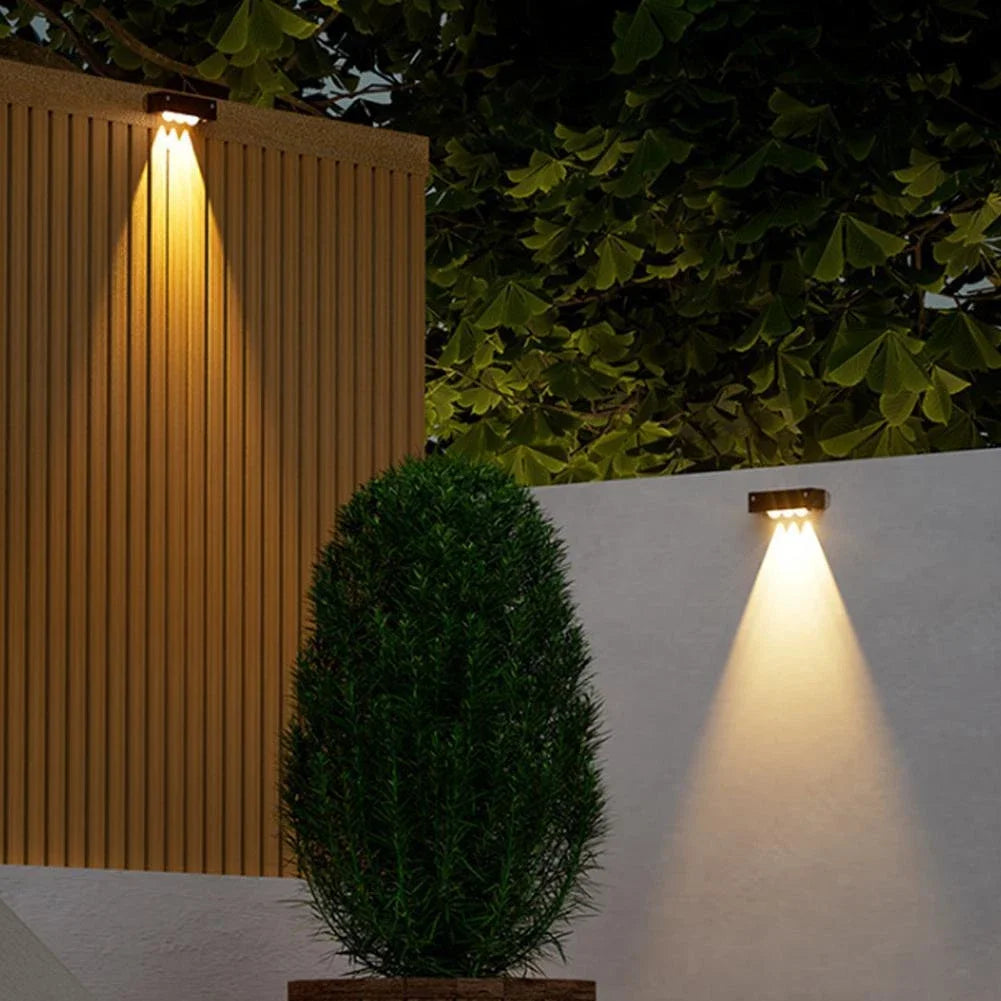 Outdoor Solar Wall Light Waterproof Warm White LED For