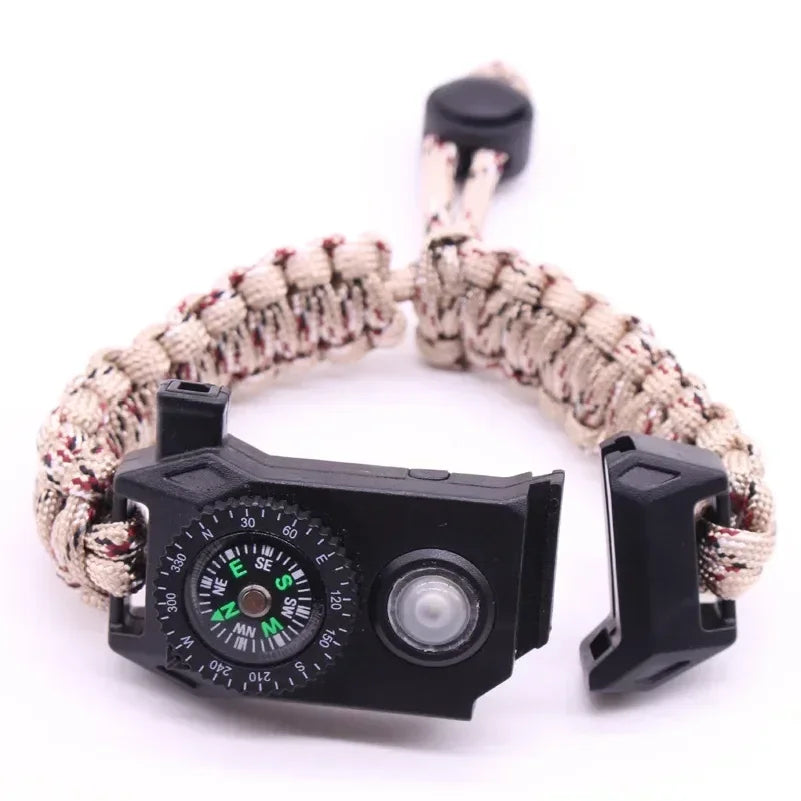 Fashion Men Outdoor LED Light Survival Umbrella Rope SOS